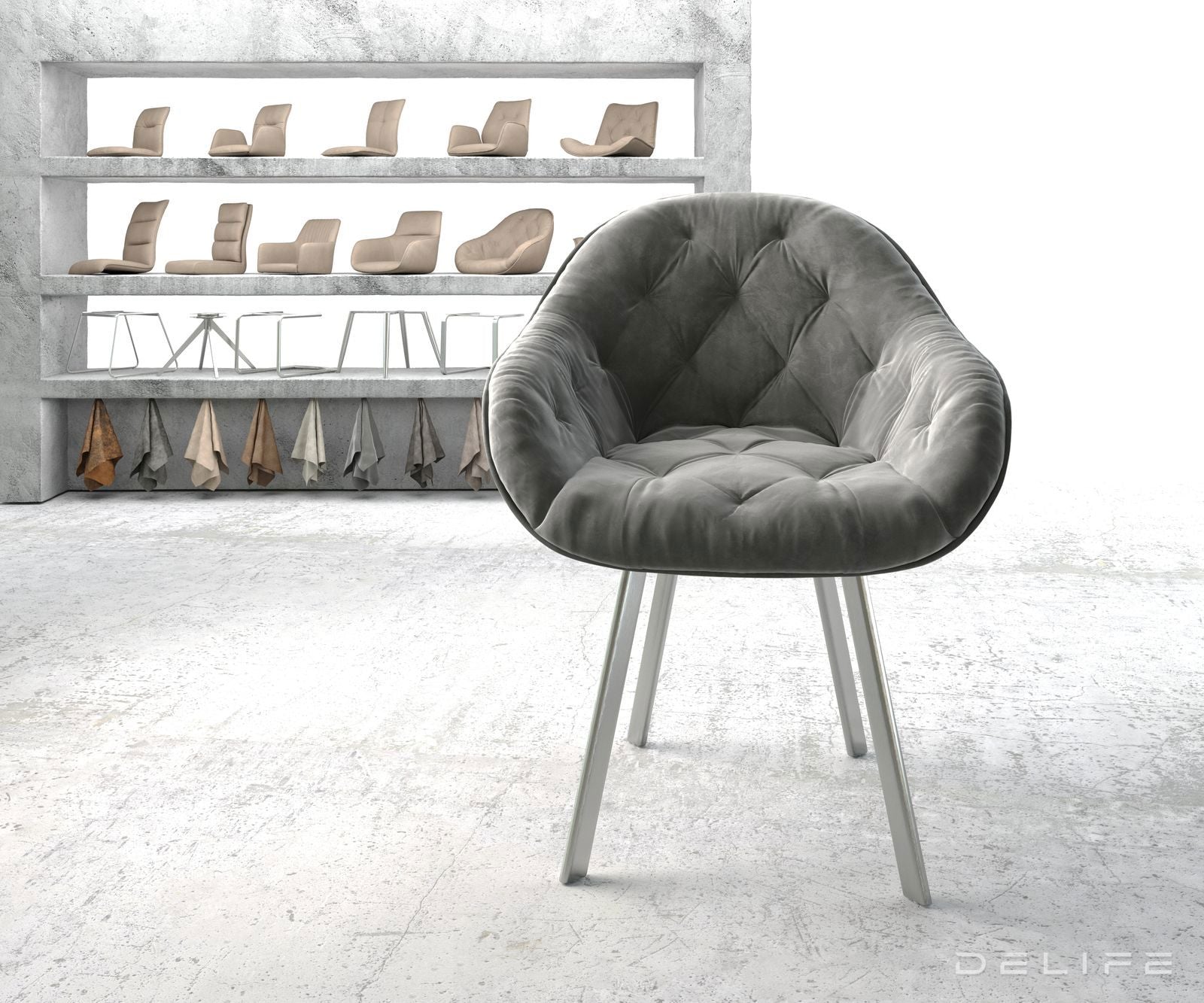 Blagovaonska stolica Gaio, Materijal: Baršun