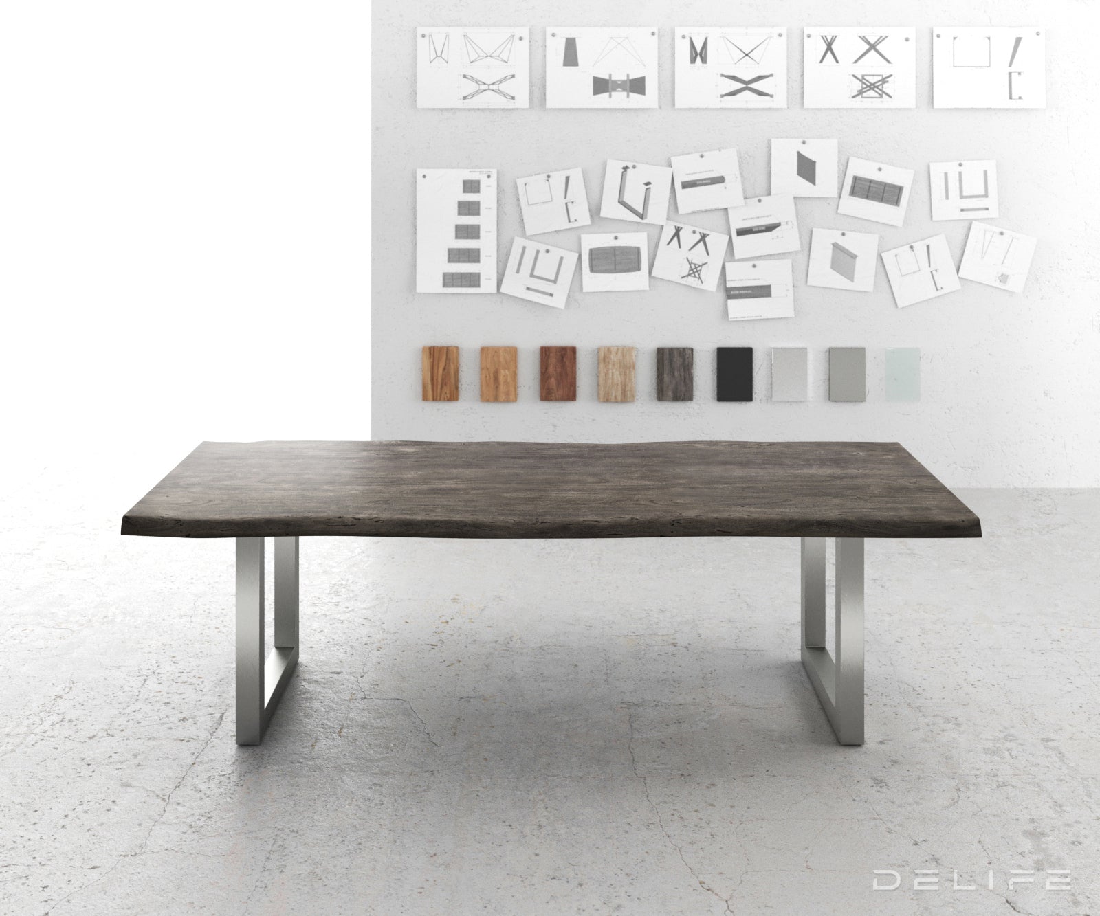 Blagovaonski stol Edge, Materijal: Bagrem, Debljina ploče: 5,5cm