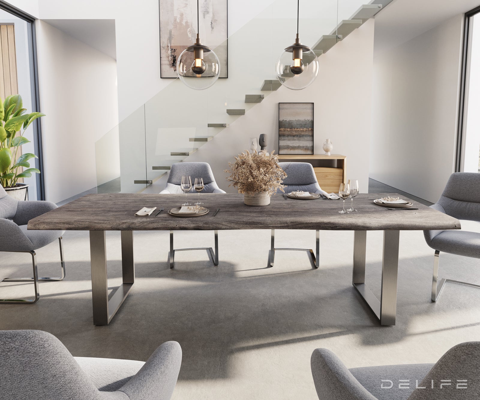 Blagovaonski stol Edge, Materijal: Bagrem, Debljina ploče: 5,5cm