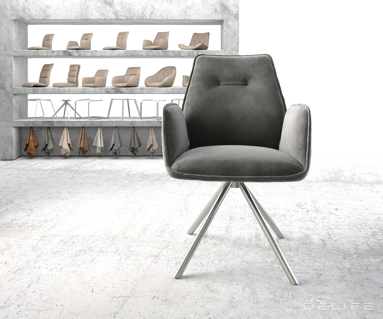 Blagovaonska stolica Zoa, Materijal: Baršun