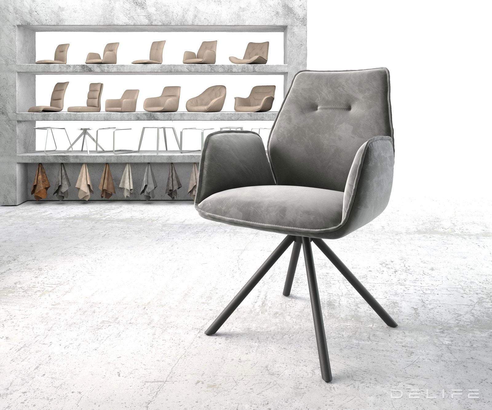 Blagovaonska stolica Zoa, Materijal: Baršun