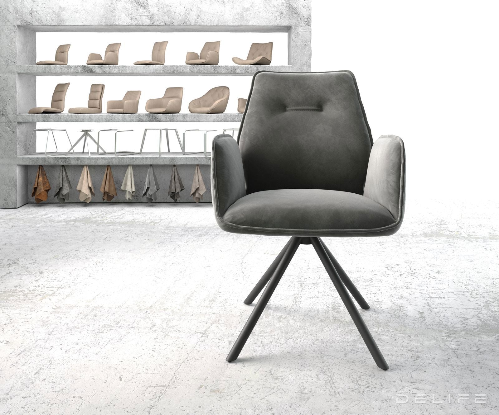 Blagovaonska stolica Zoa, Materijal: Baršun