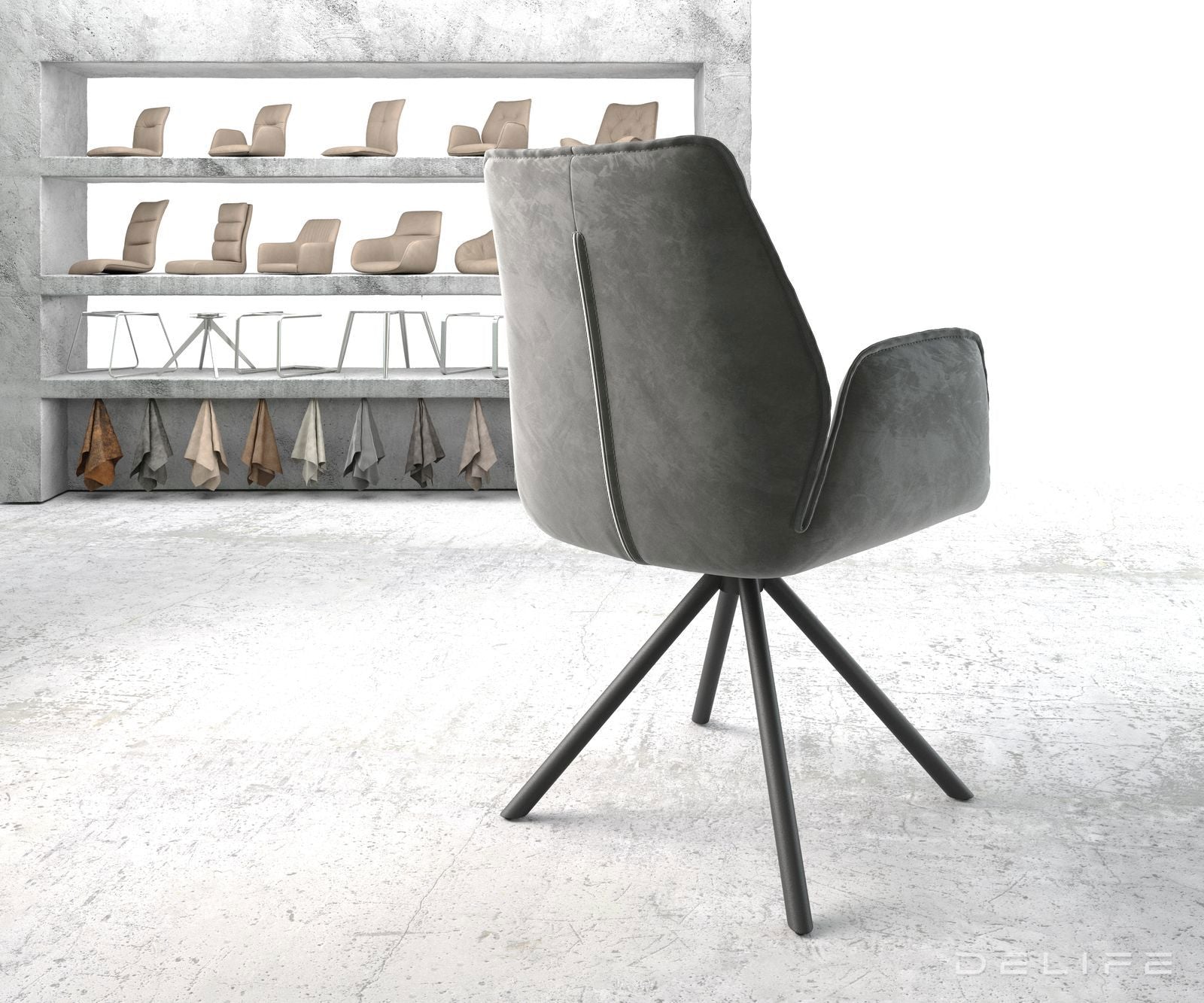 Blagovaonska stolica Zoa, Materijal: Baršun