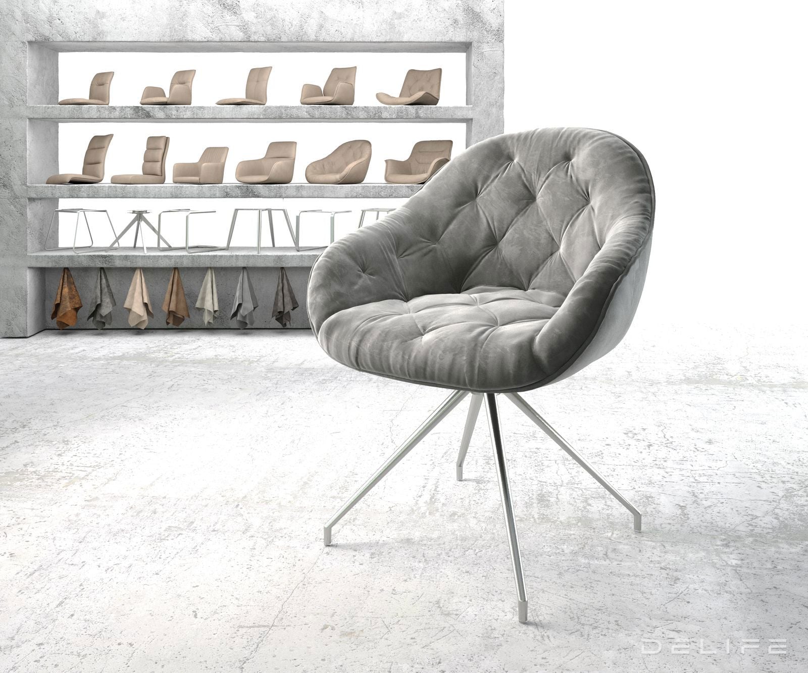 Blagovaonska stolica Gaio, Materijal: Baršun