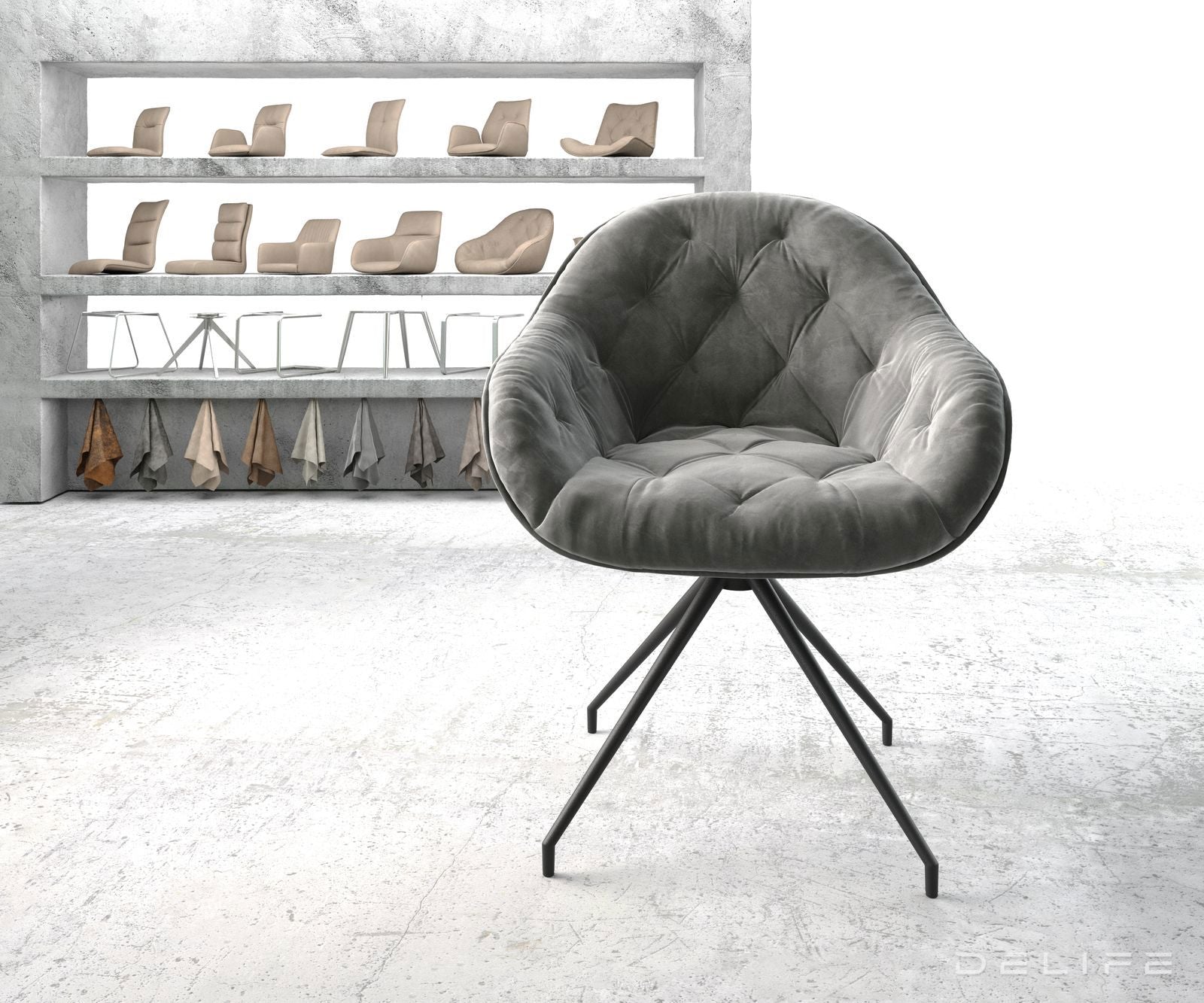 Blagovaonska stolica Gaio, Materijal: Baršun