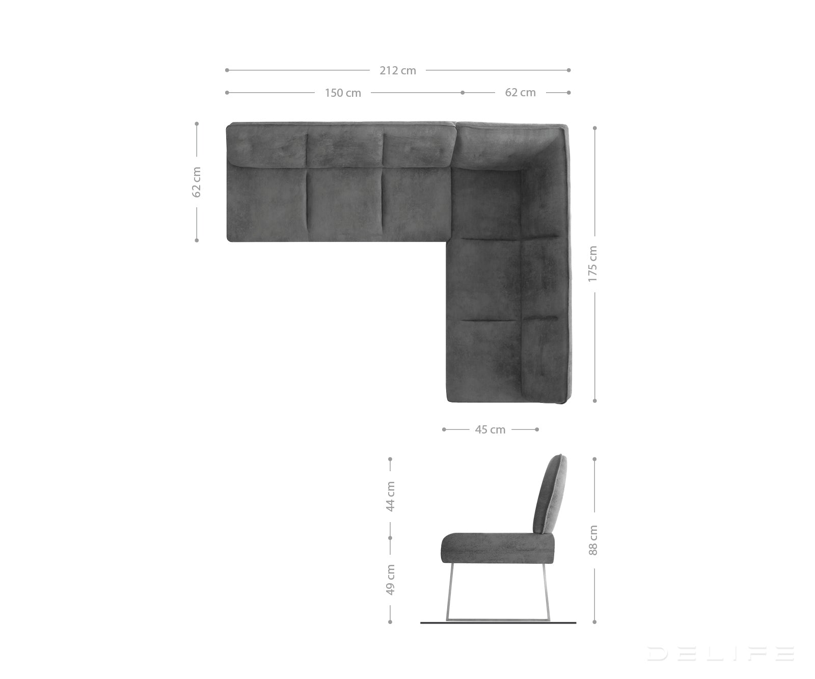 Klupa Pavle 200x170cm, Materijal: Mikrovelur