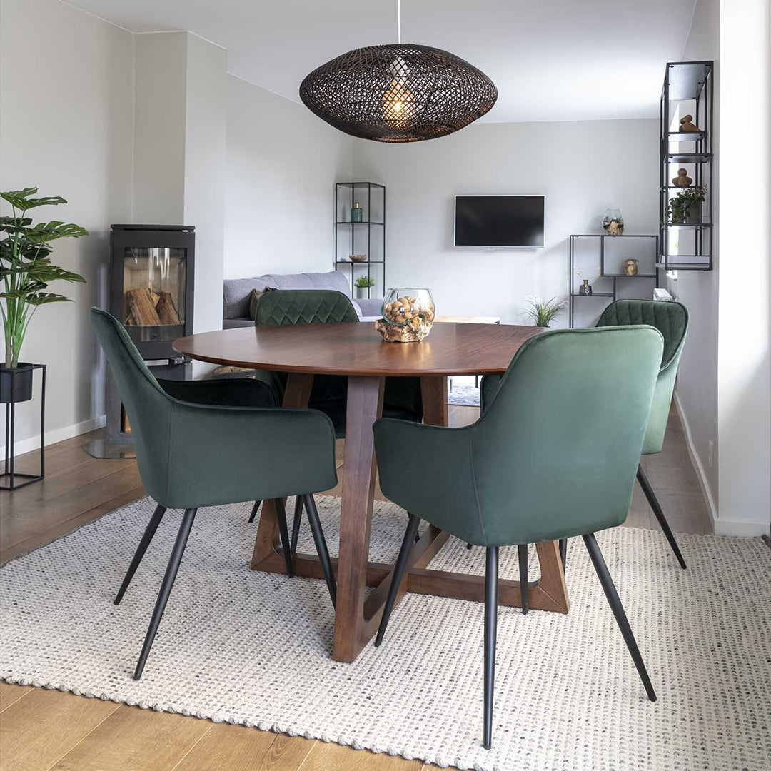 Fiksni stol Hellerup, Materijal: Furnir oraha/MDF