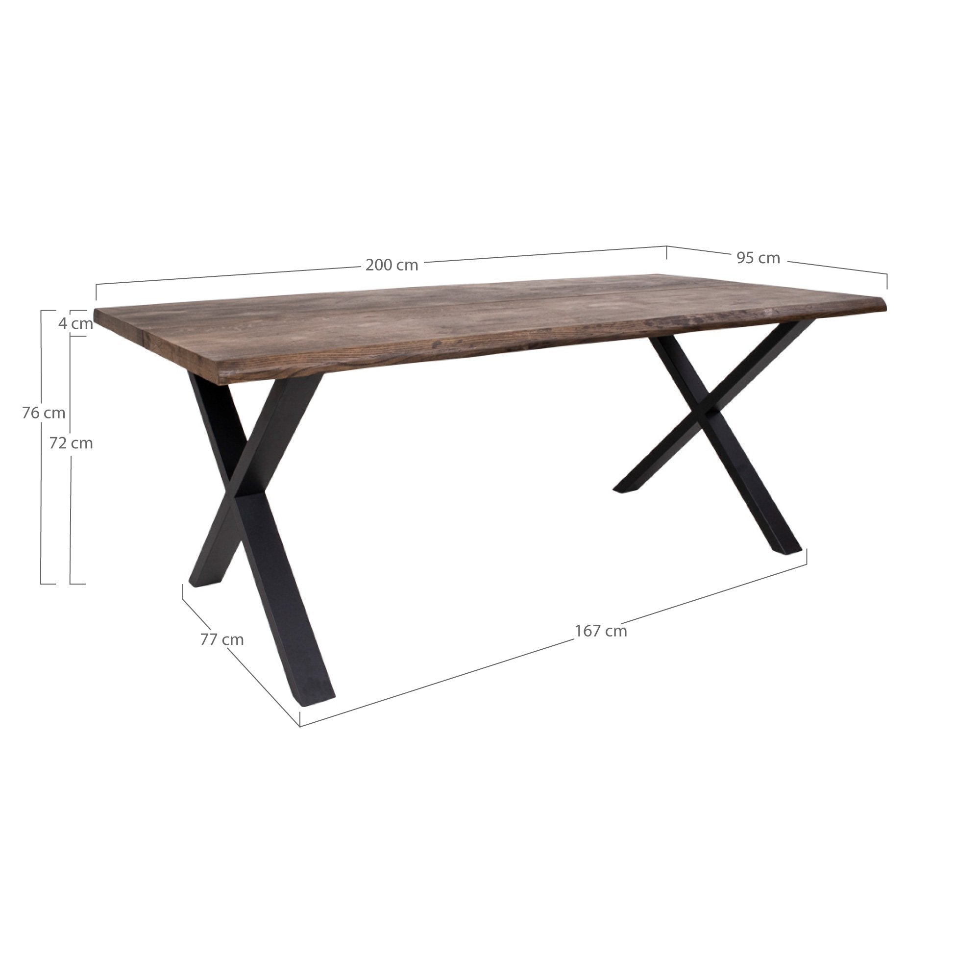 Fiksni stol Toulon 95x200x75cm, Materijal: Hrast