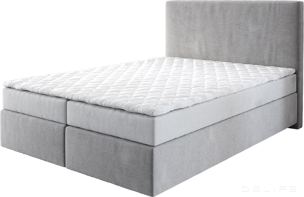 Box spring krevet Dream-Well s madracem i nadmadracem - Minimalističan prošiv - Mikrofibra