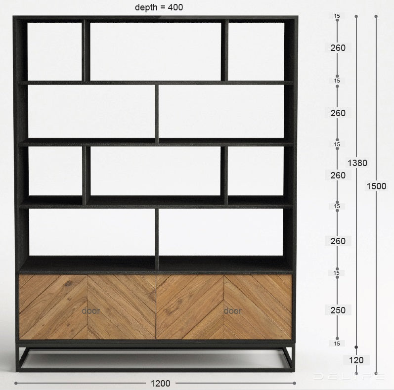 Visoka komoda Famke 120cm, Materijal: Mango