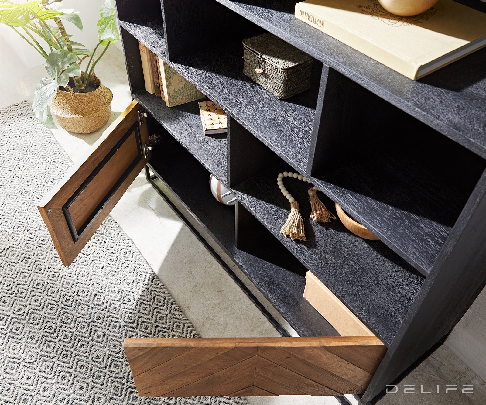 Visoka komoda Famke 120cm, Materijal: Mango