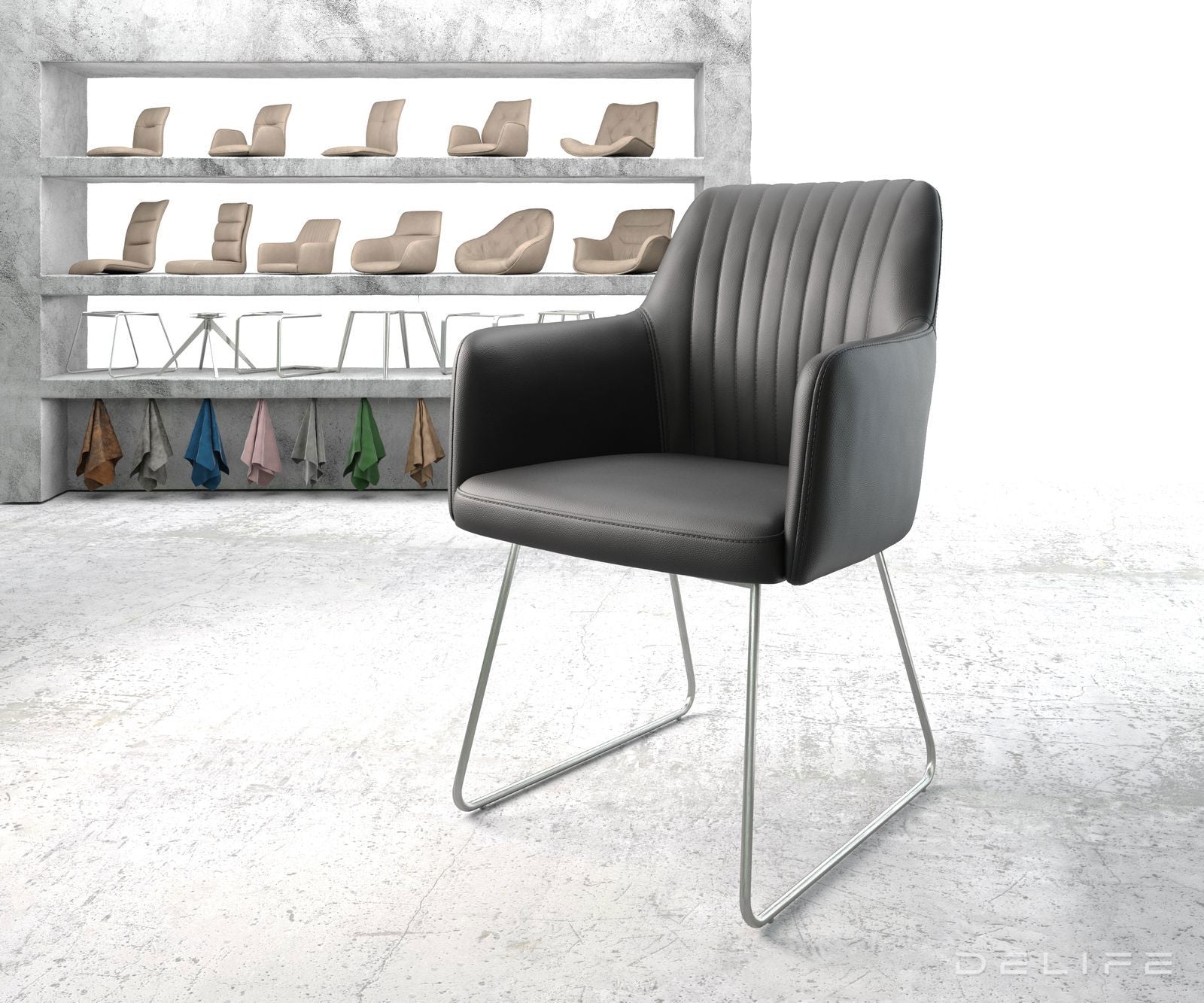 Blagovaonska stolica Greg, Materijal: Koža