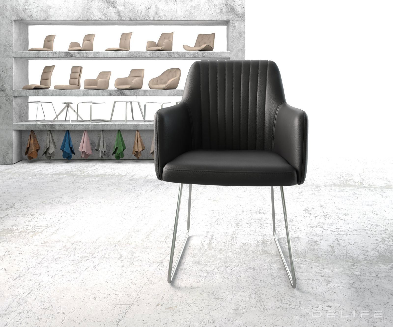 Blagovaonska stolica Greg, Materijal: Koža