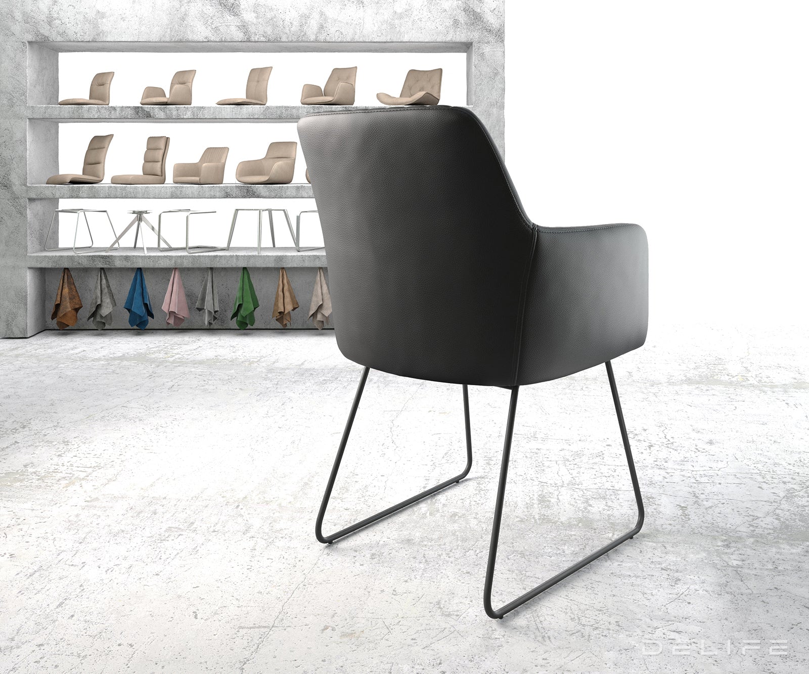 Blagovaonska stolica Greg, Materijal: Koža