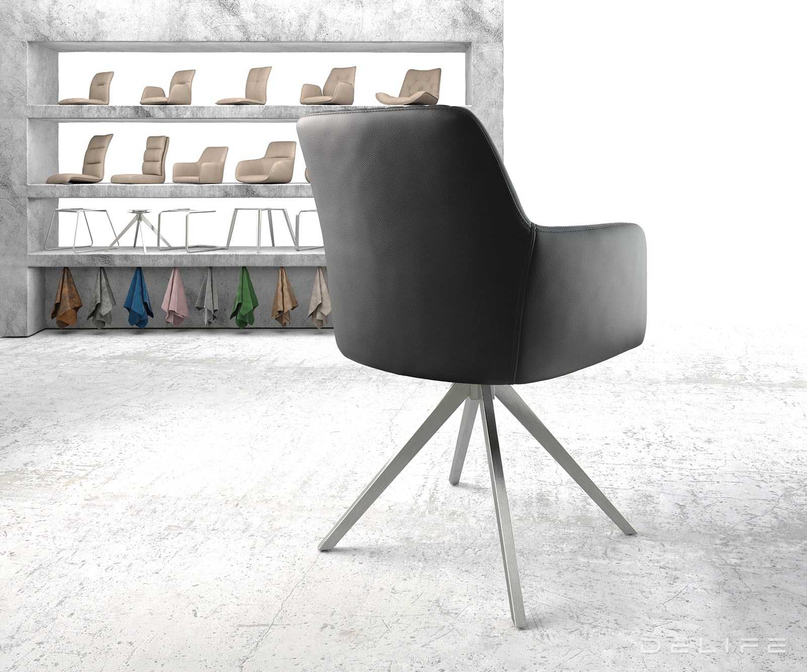 Blagovaonska stolica Greg, Materijal: Koža