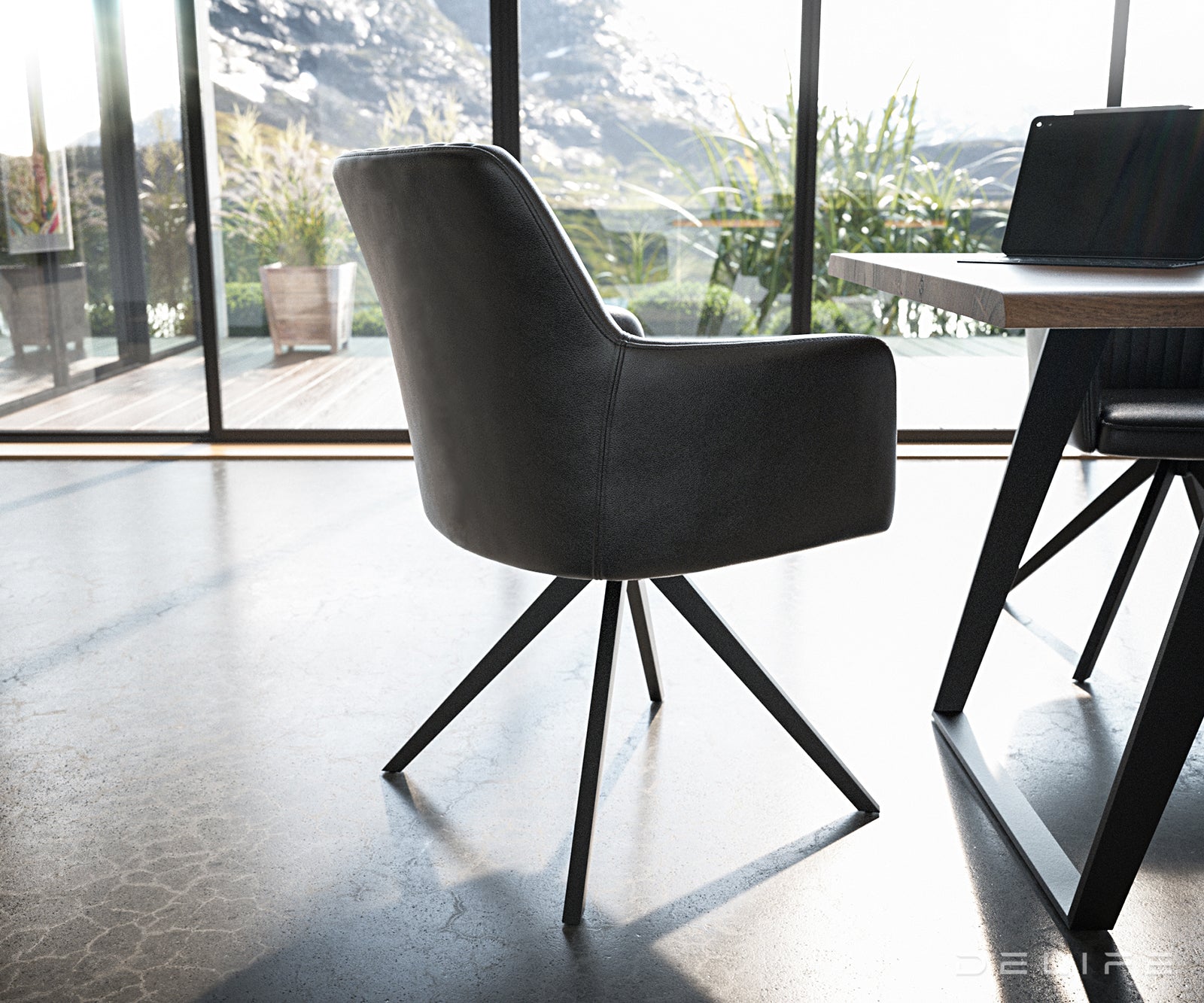 Blagovaonska stolica Greg, Materijal: Koža