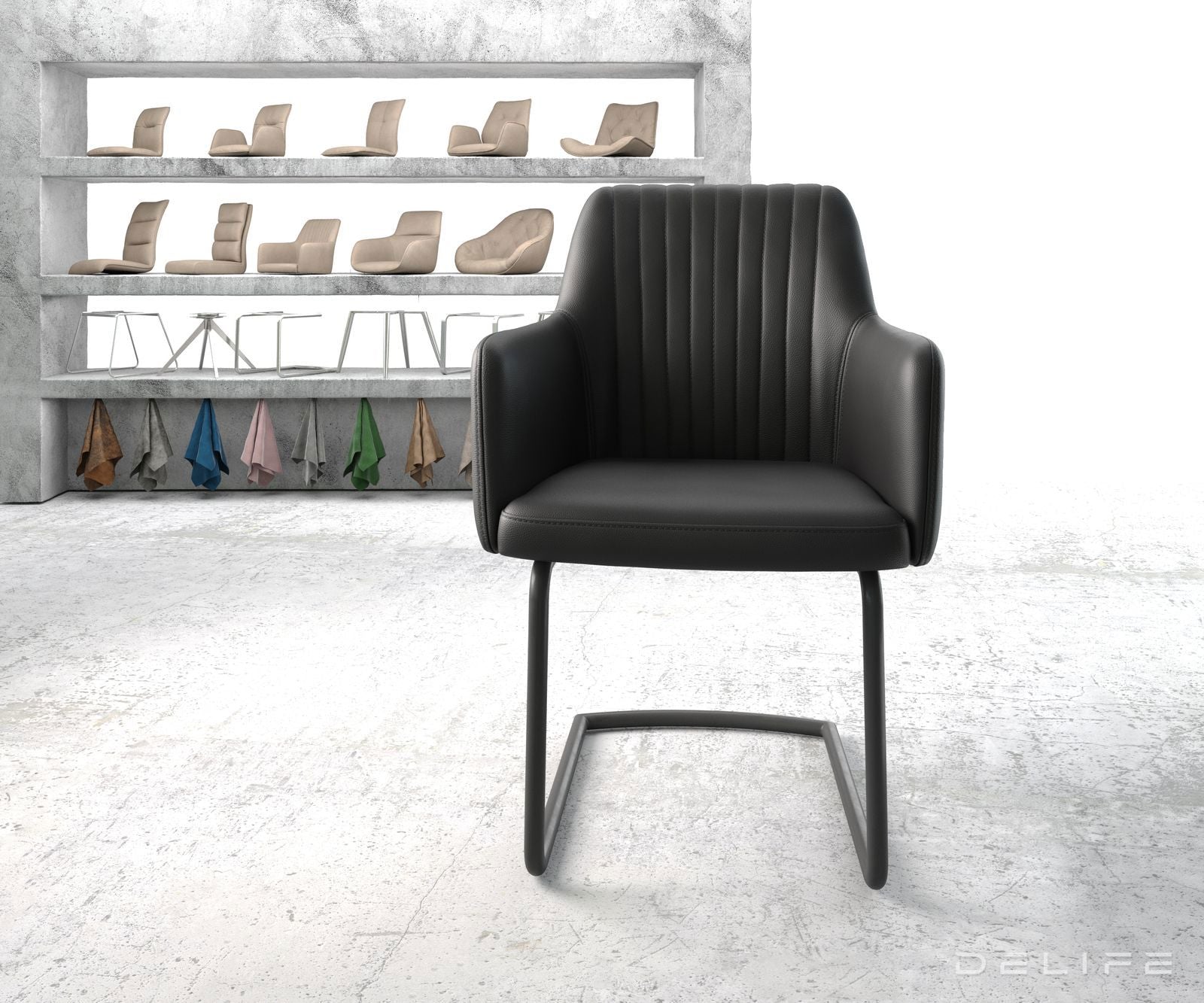 Blagovaonska stolica Greg, Materijal: Koža