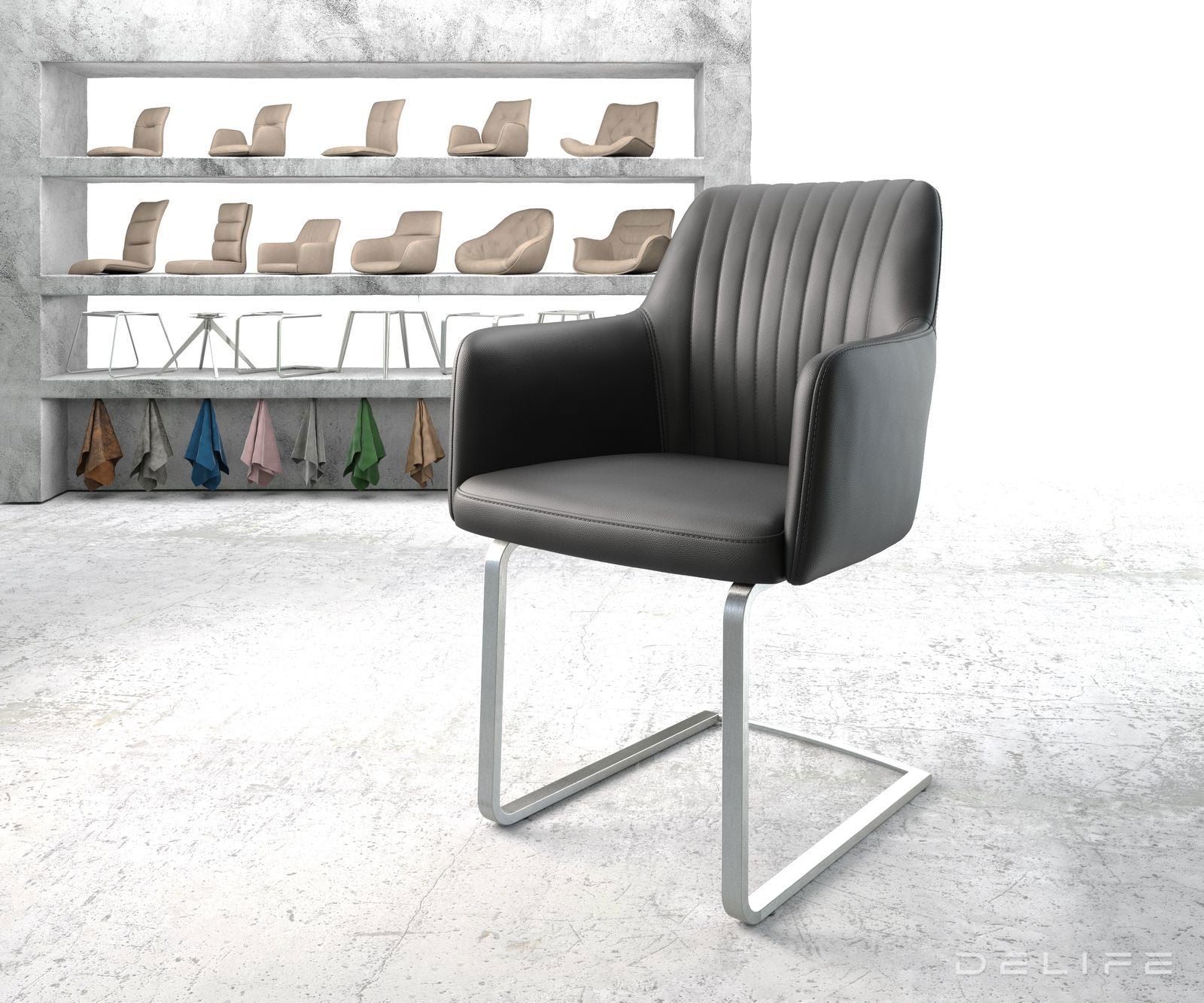 Blagovaonska stolica Greg, Materijal: Koža