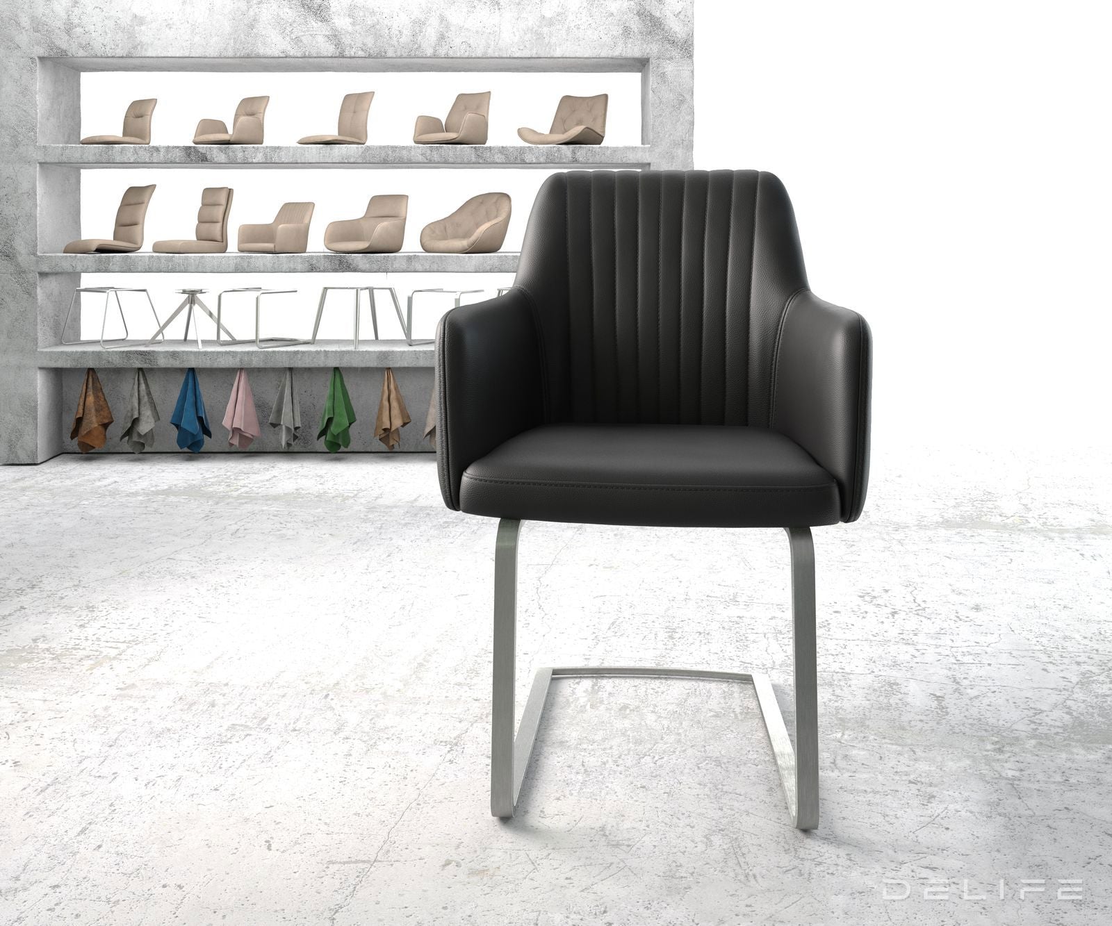 Blagovaonska stolica Greg, Materijal: Koža