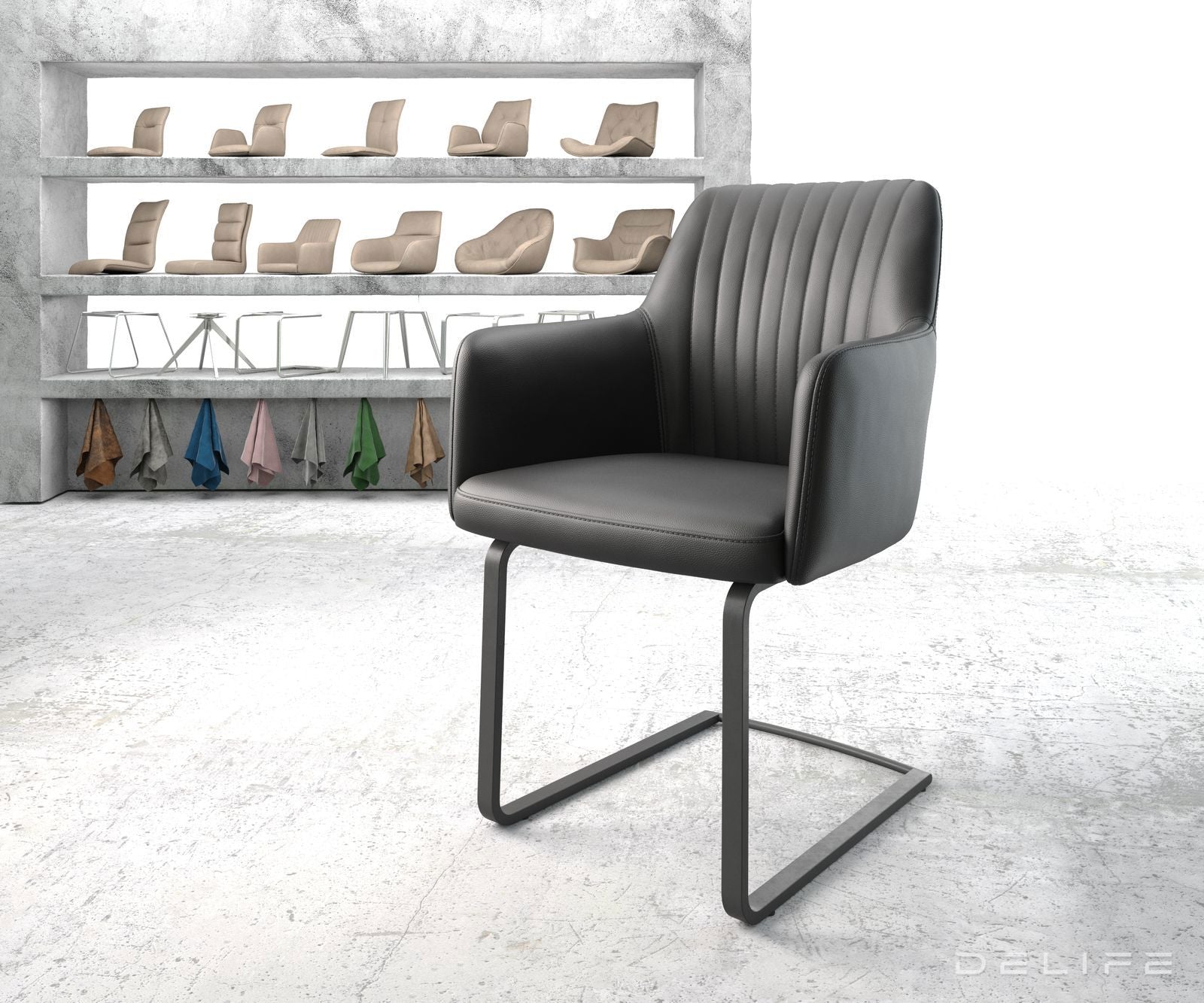 Blagovaonska stolica Greg, Materijal: Koža