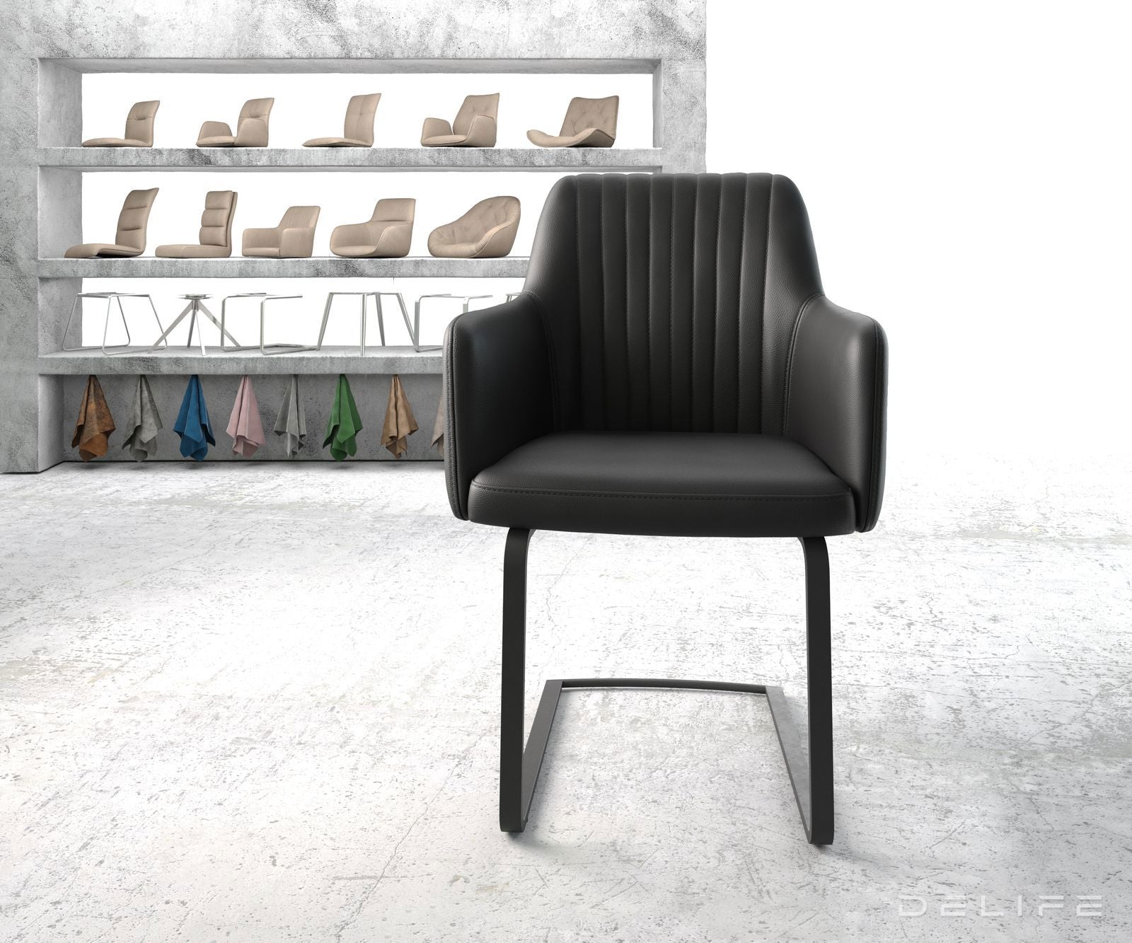 Blagovaonska stolica Greg, Materijal: Koža