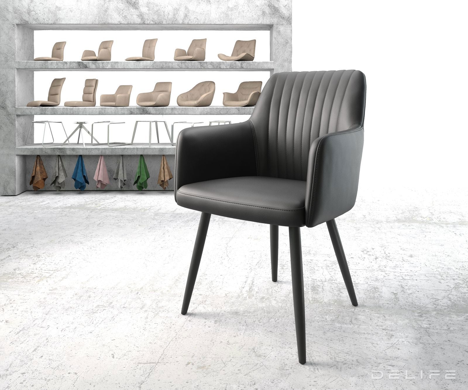 Blagovaonska stolica Greg, Materijal: Koža