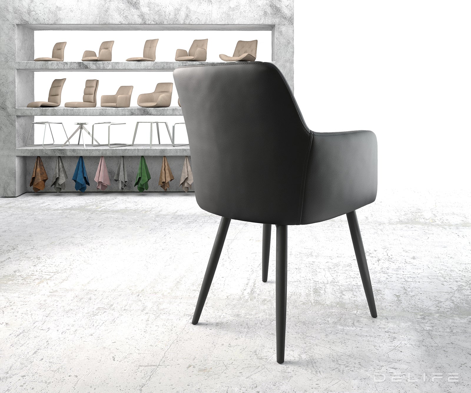 Blagovaonska stolica Greg, Materijal: Koža