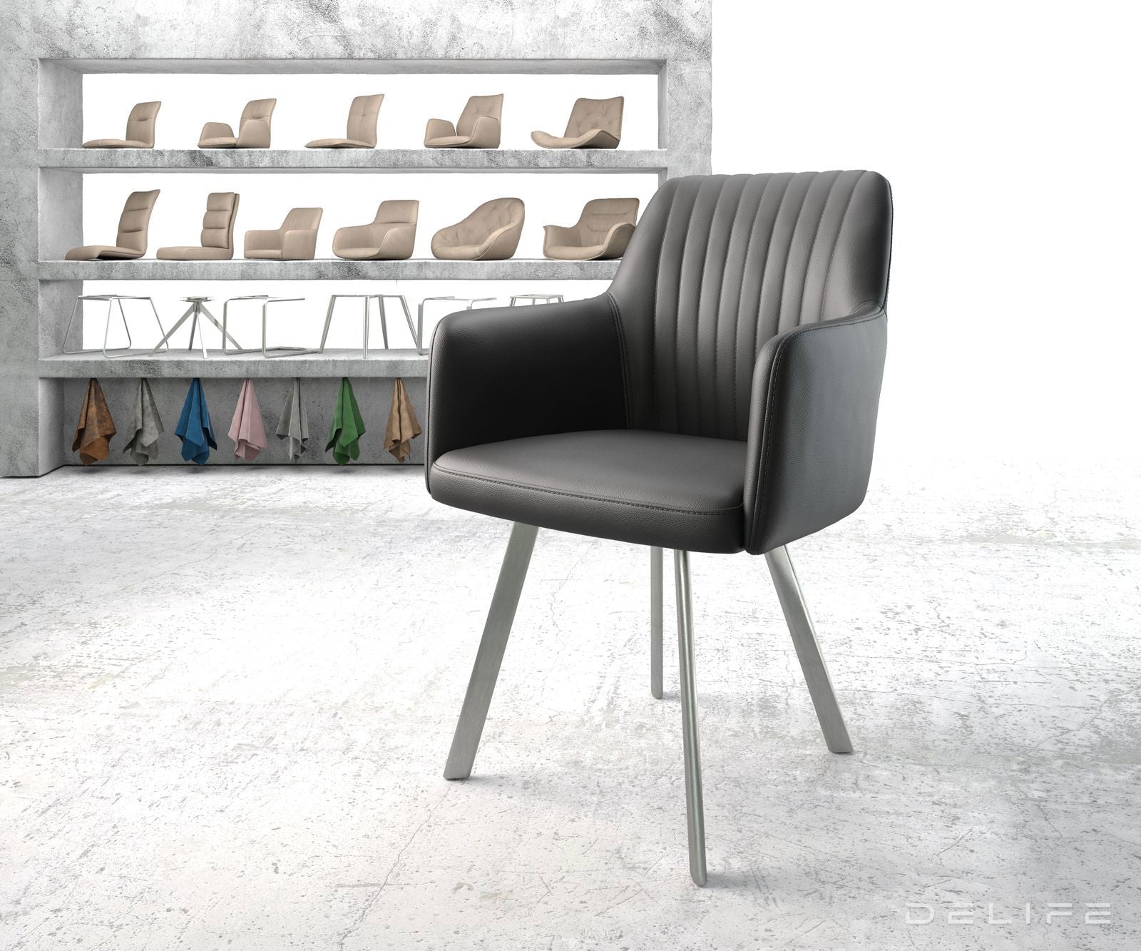 Blagovaonska stolica Greg, Materijal: Koža