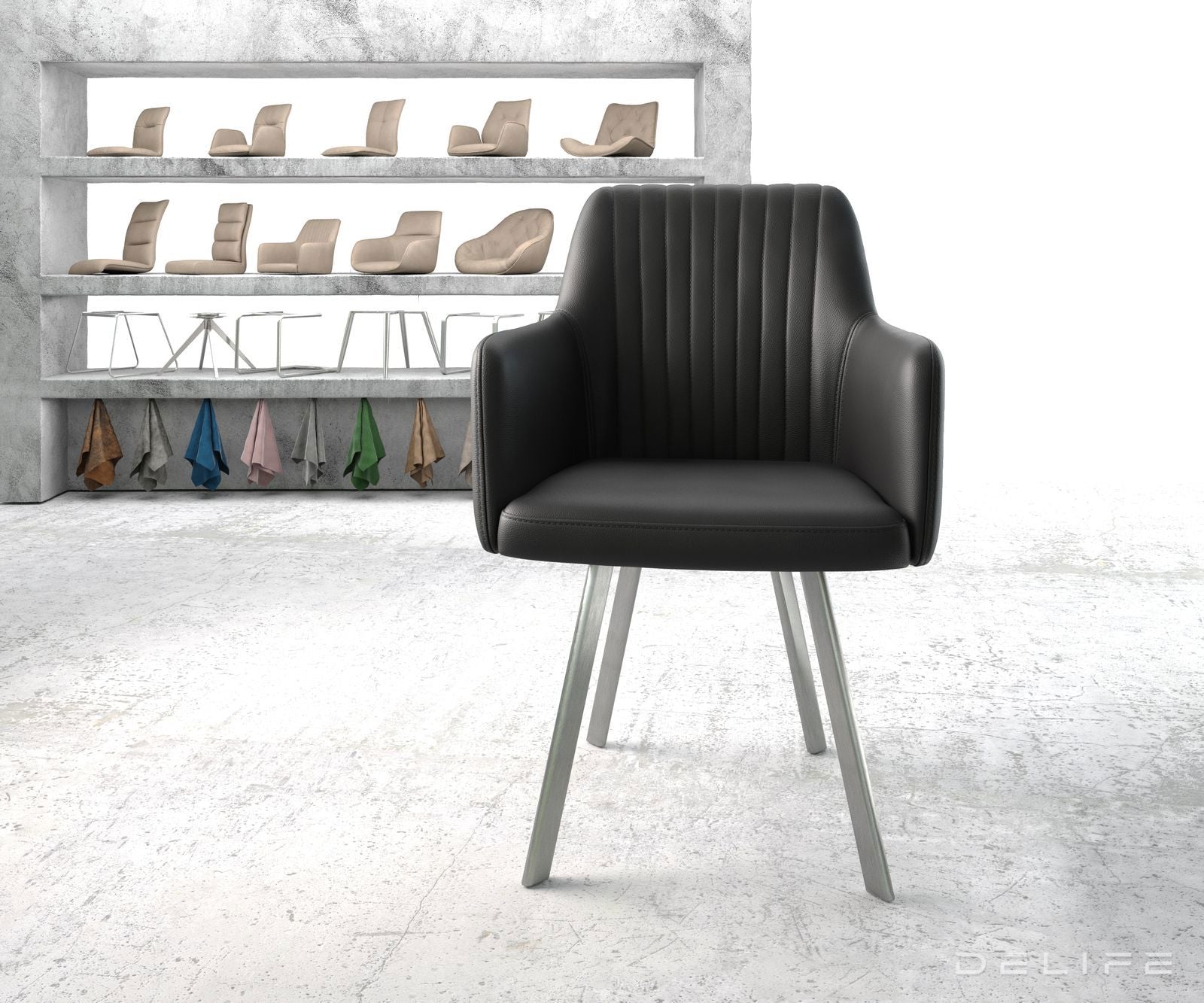 Blagovaonska stolica Greg, Materijal: Koža