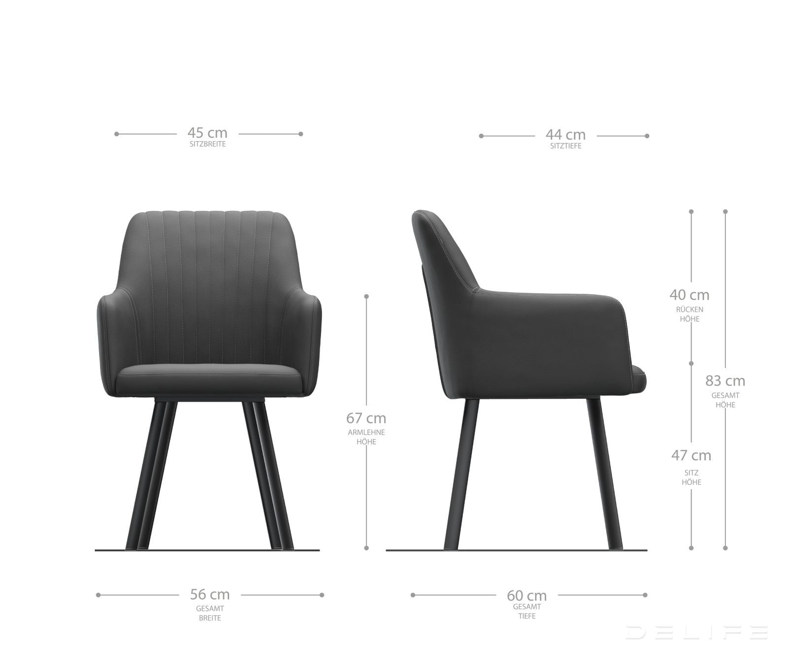 Blagovaonska stolica Greg, Materijal: Koža