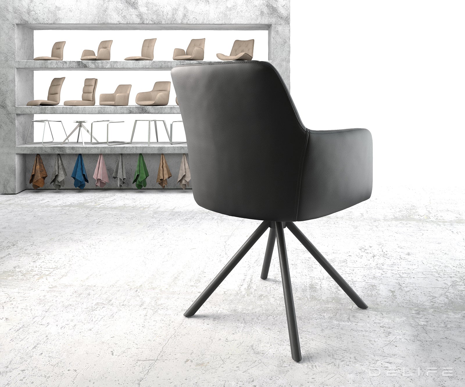 Blagovaonska stolica Greg, Materijal: Koža