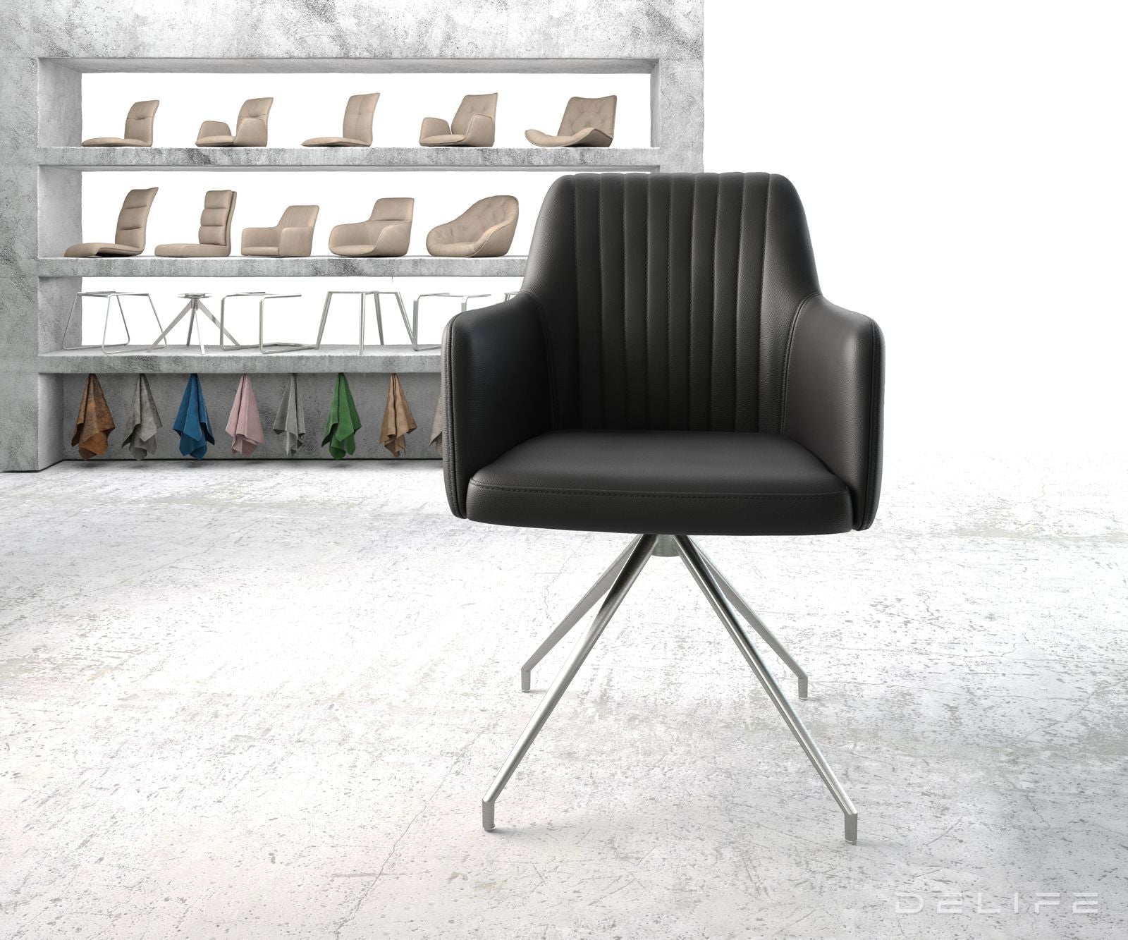 Blagovaonska stolica Greg, Materijal: Koža