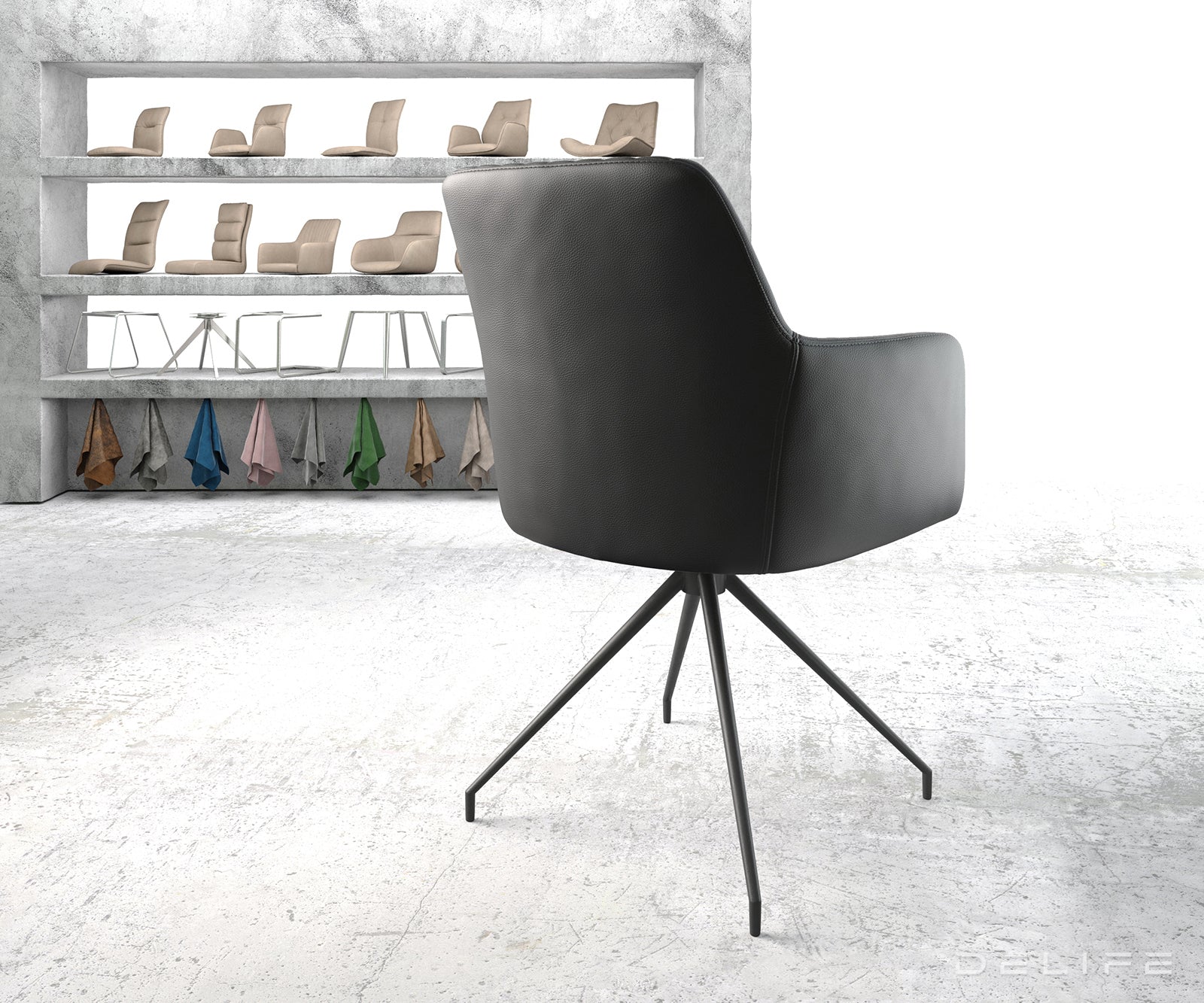 Blagovaonska stolica Greg, Materijal: Koža