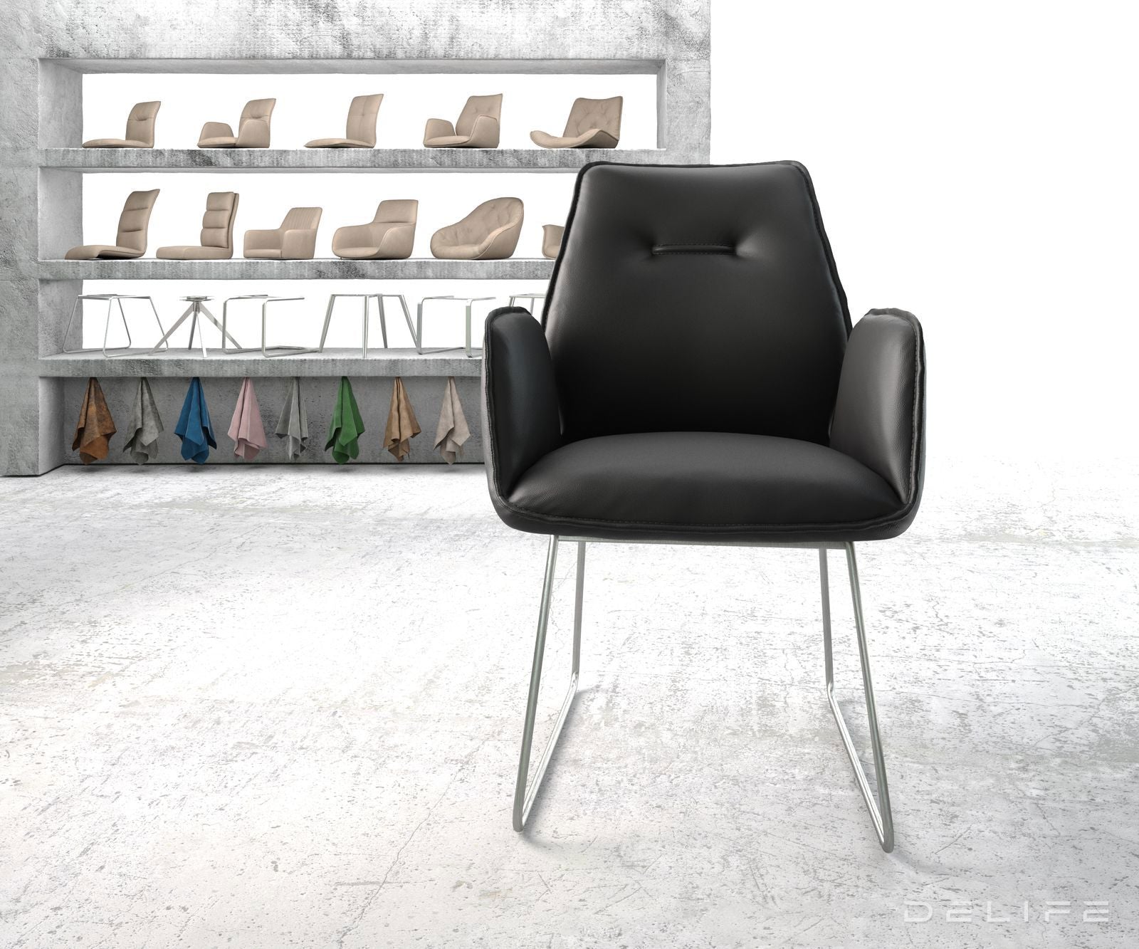 Blagovaonska stolica Zoa, Materijal: Koža