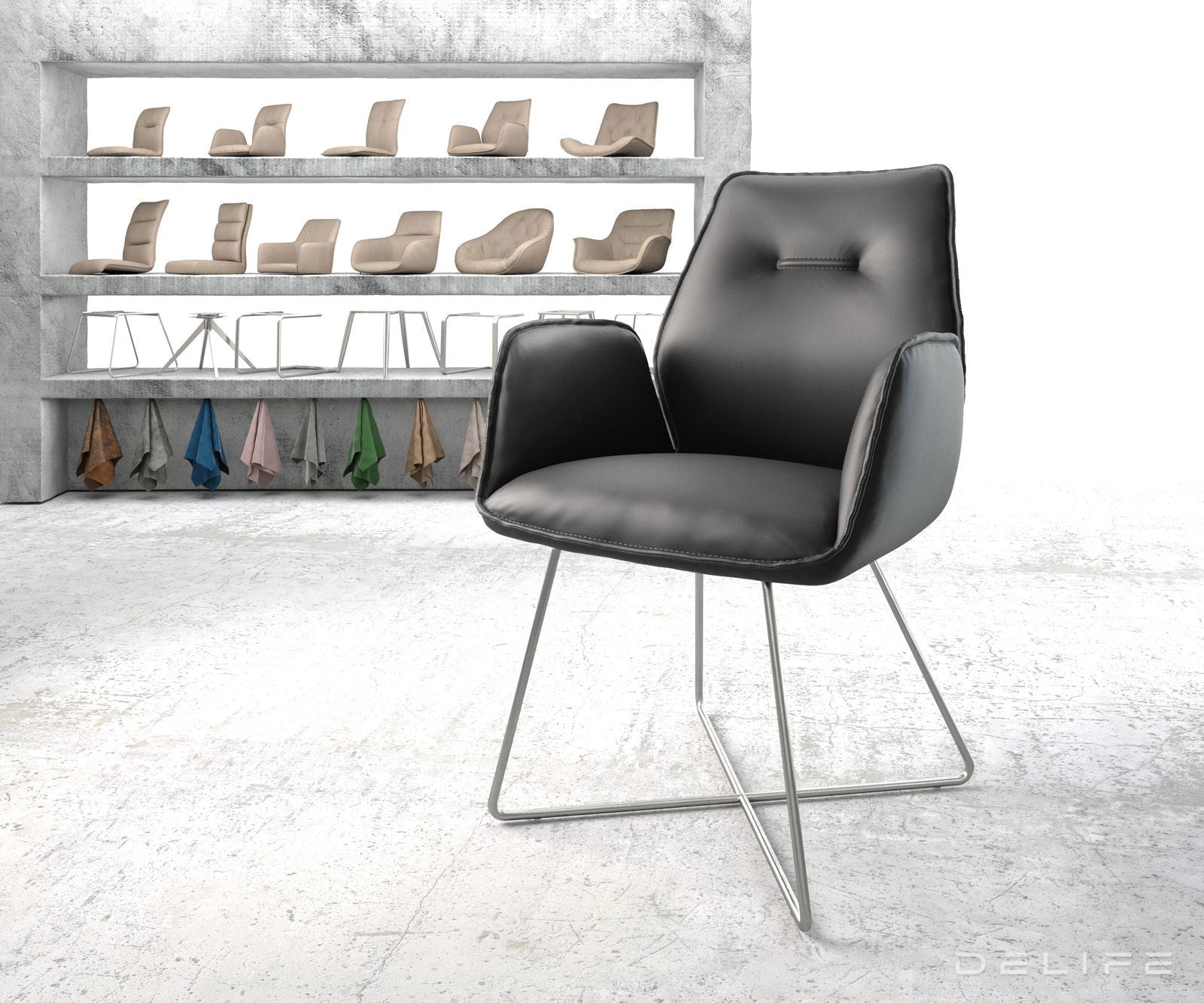 Blagovaonska stolica Zoa, Materijal: Koža