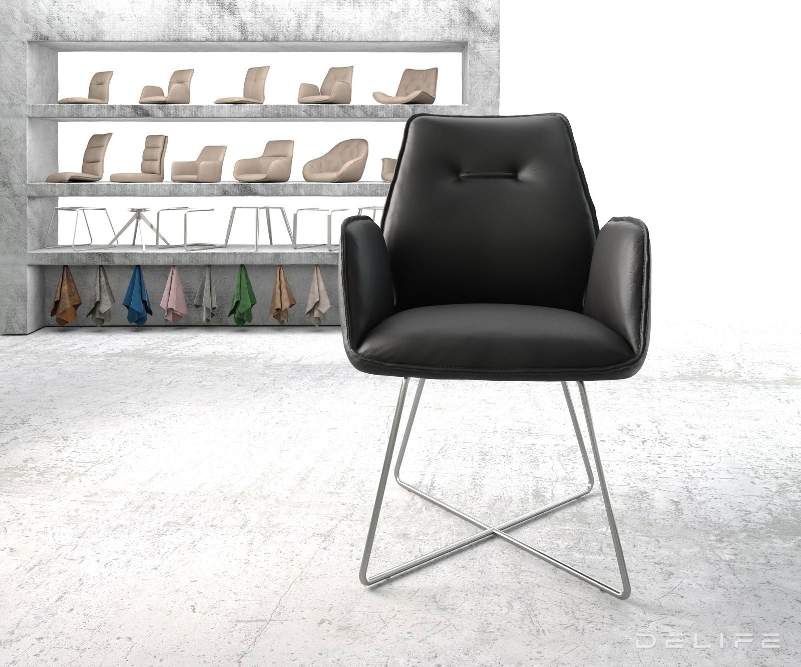 Blagovaonska stolica Zoa, Materijal: Koža