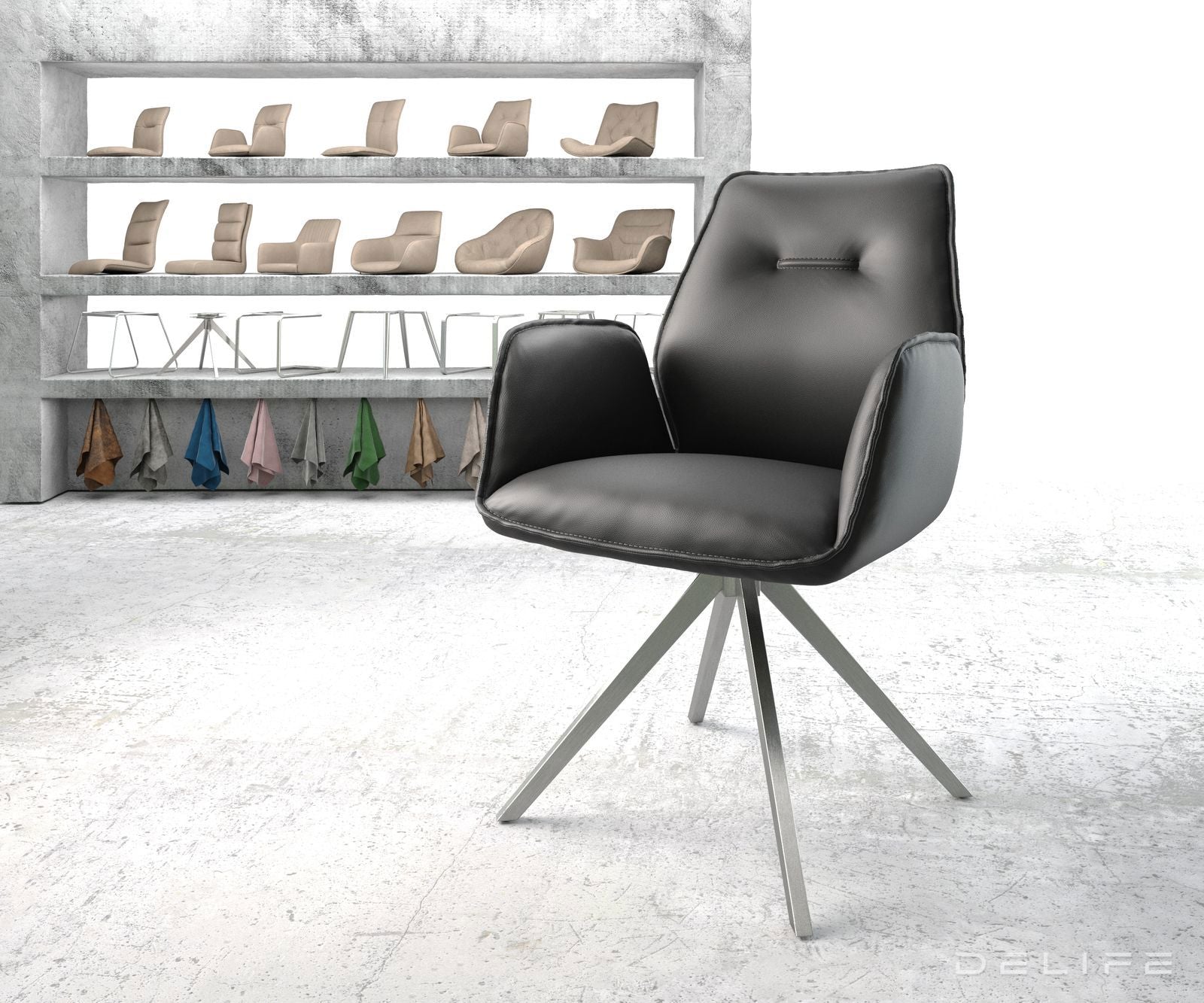 Blagovaonska stolica Zoa, Materijal: Koža