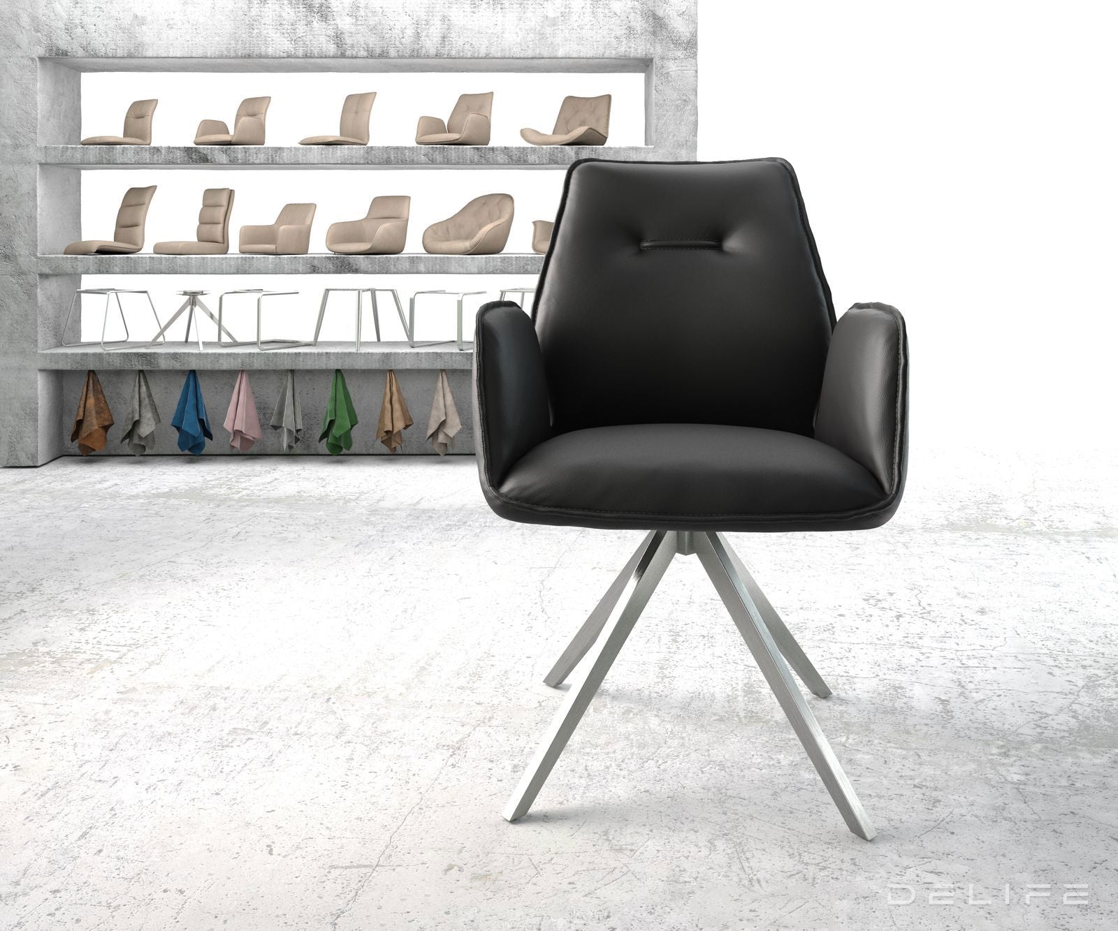 Blagovaonska stolica Zoa, Materijal: Koža