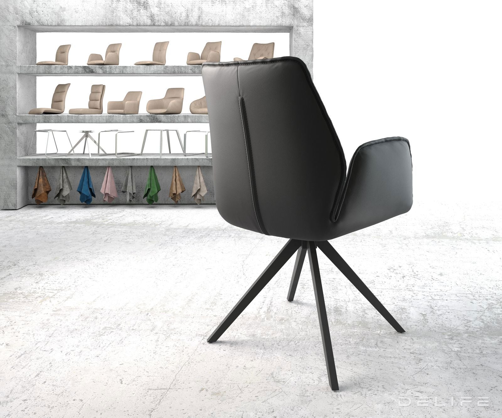 Blagovaonska stolica Zoa, Materijal: Koža