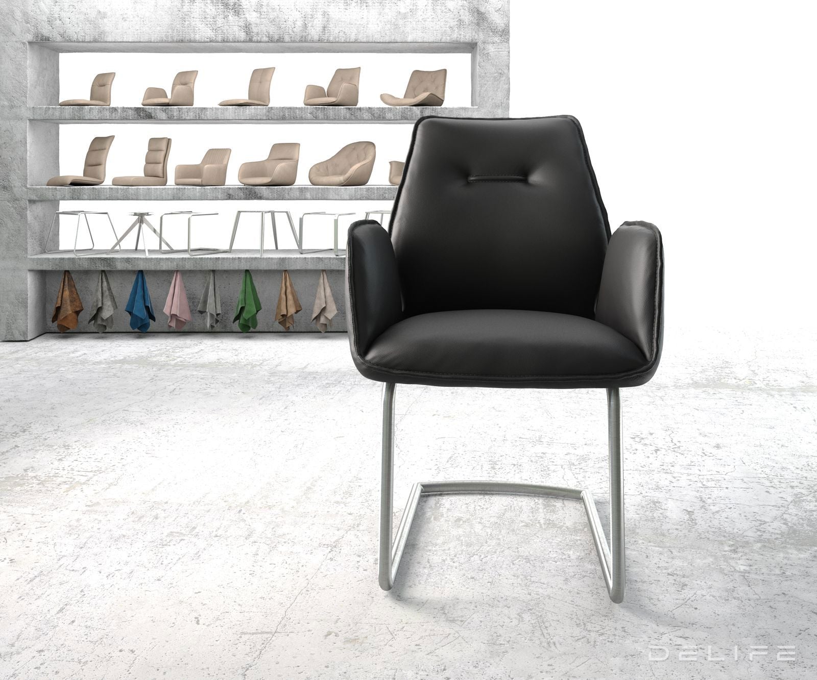 Blagovaonska stolica Zoa, Materijal: Koža