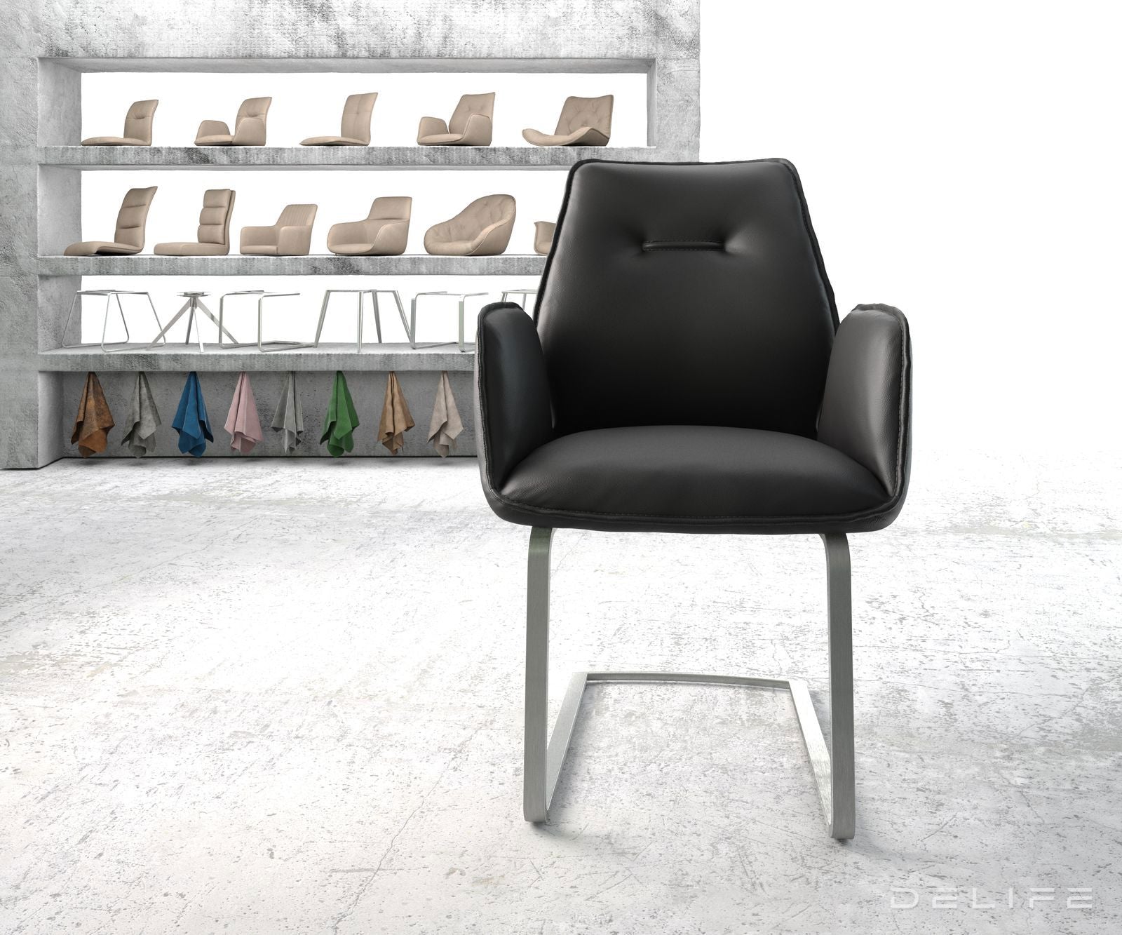 Blagovaonska stolica Zoa, Materijal: Koža