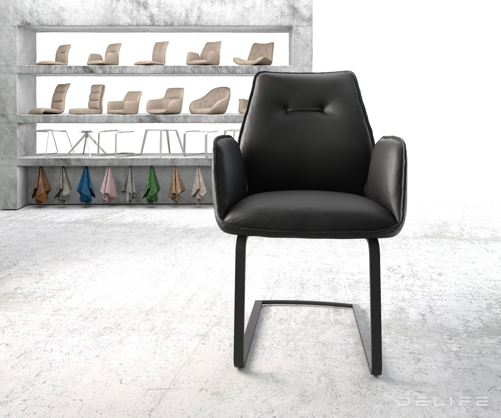 Blagovaonska stolica Zoa, Materijal: Koža