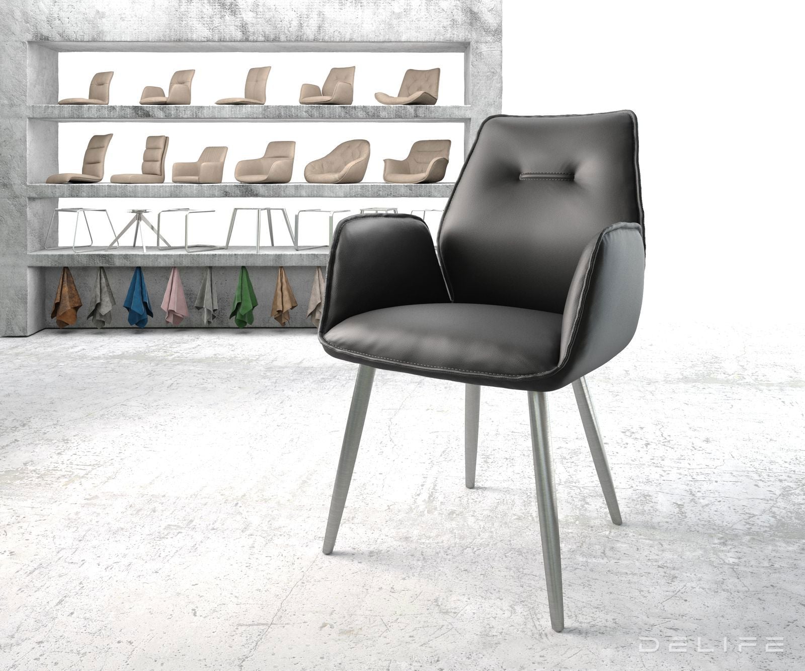 Blagovaonska stolica Zoa, Materijal: Koža