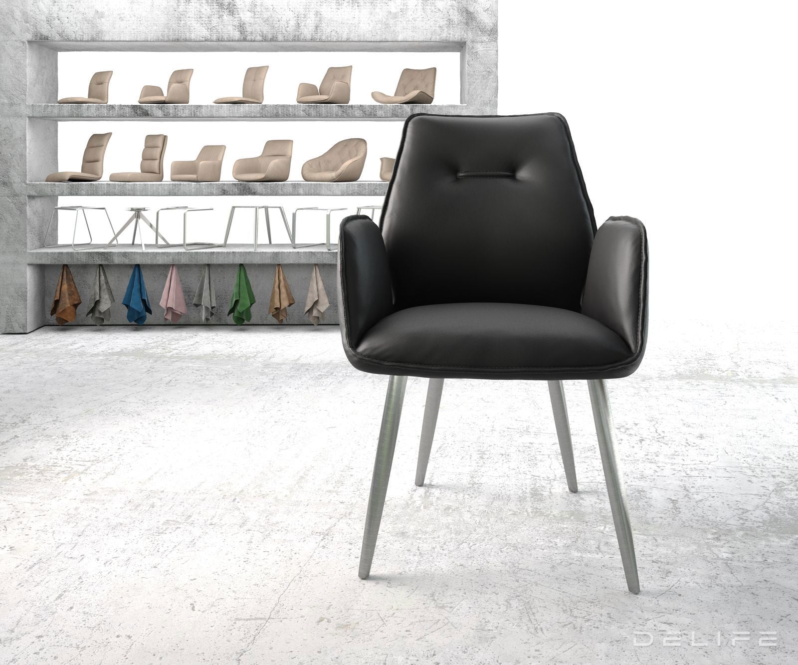 Blagovaonska stolica Zoa, Materijal: Koža