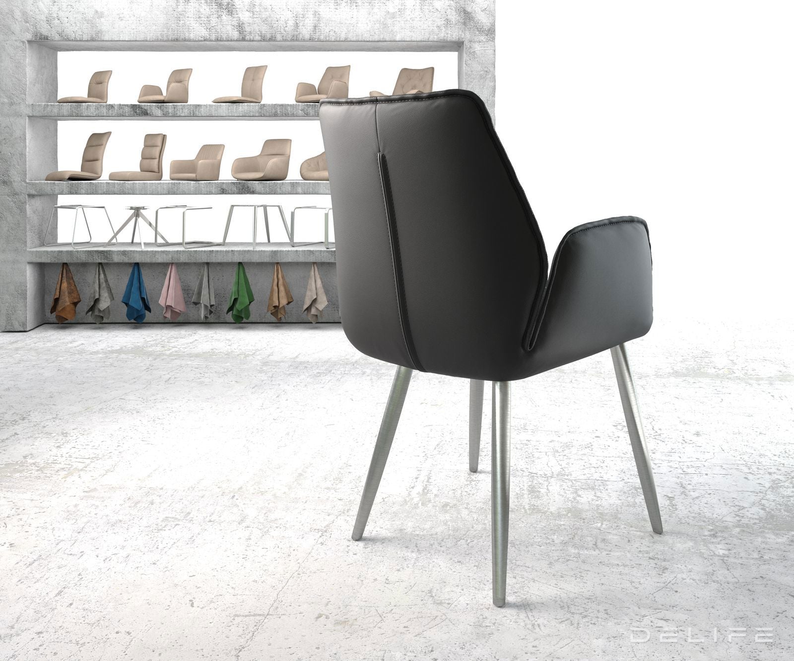 Blagovaonska stolica Zoa, Materijal: Koža