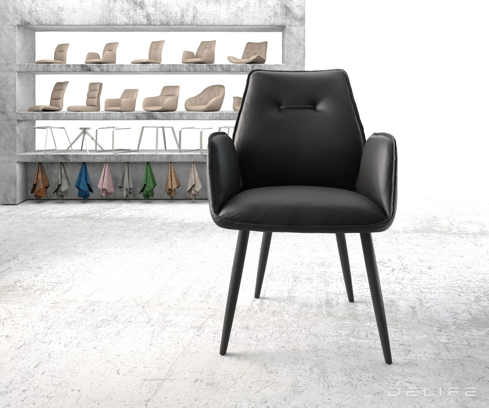 Blagovaonska stolica Zoa, Materijal: Koža