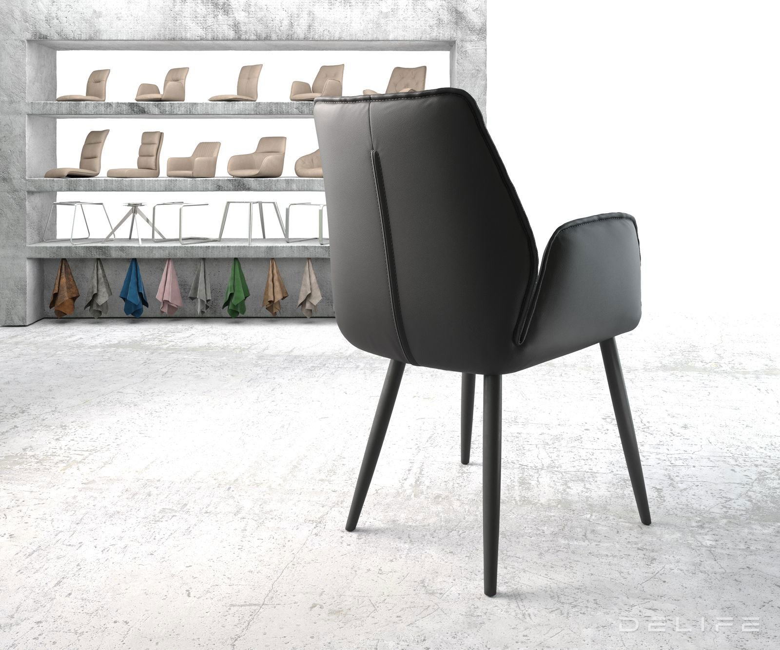 Blagovaonska stolica Zoa, Materijal: Koža