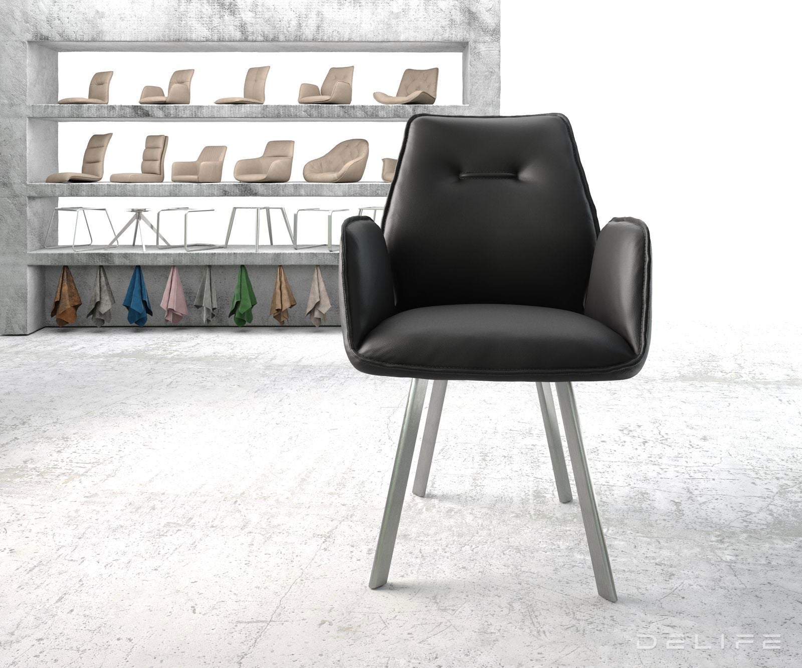 Blagovaonska stolica Zoa, Materijal: Koža