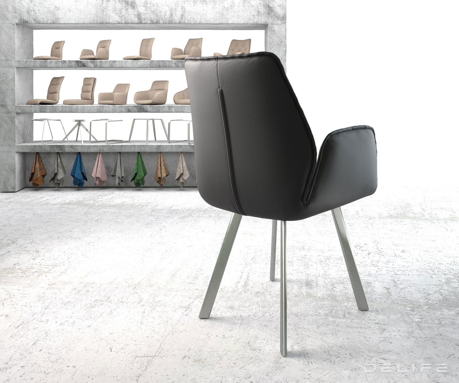 Blagovaonska stolica Zoa, Materijal: Koža