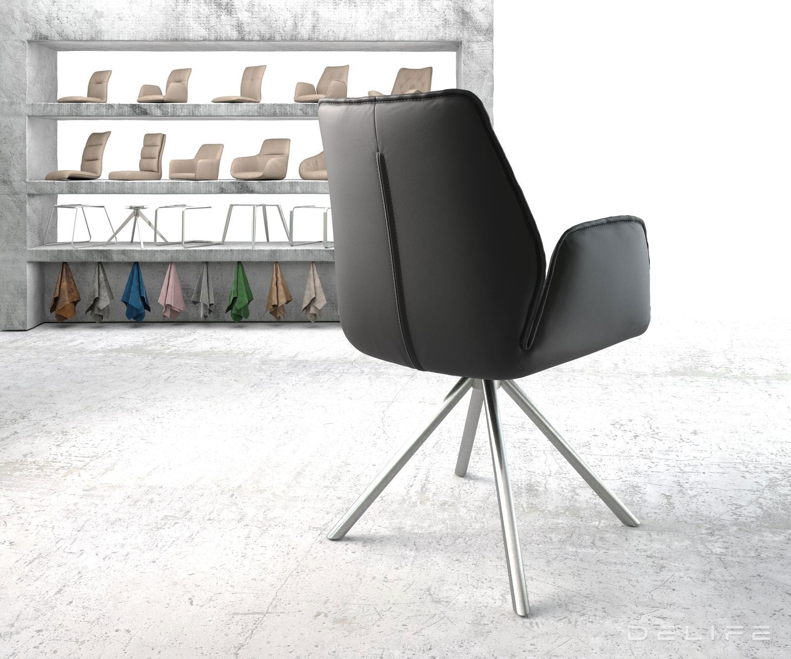 Blagovaonska stolica Zoa, Materijal: Koža